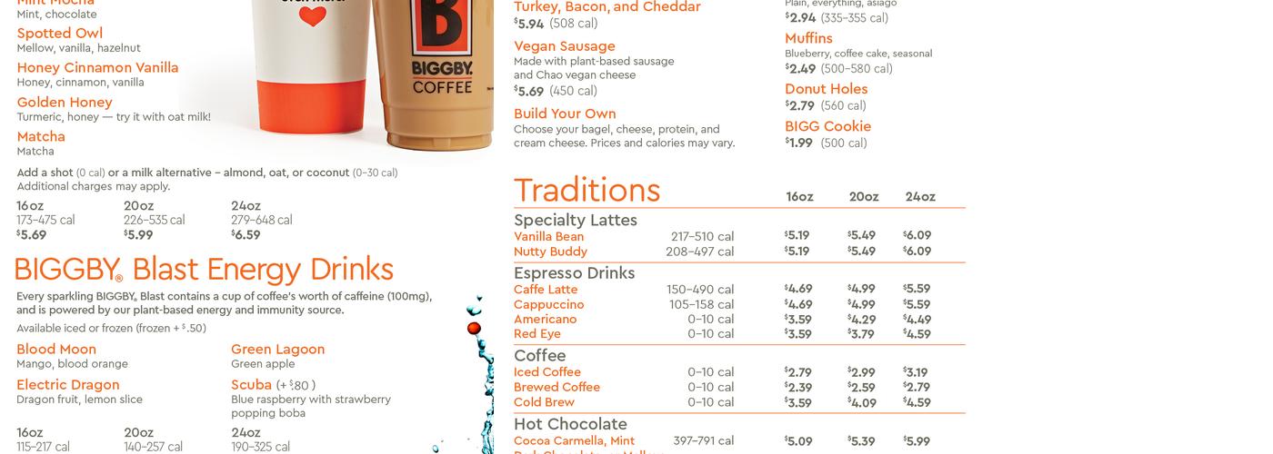 Biggby Coffee Menu