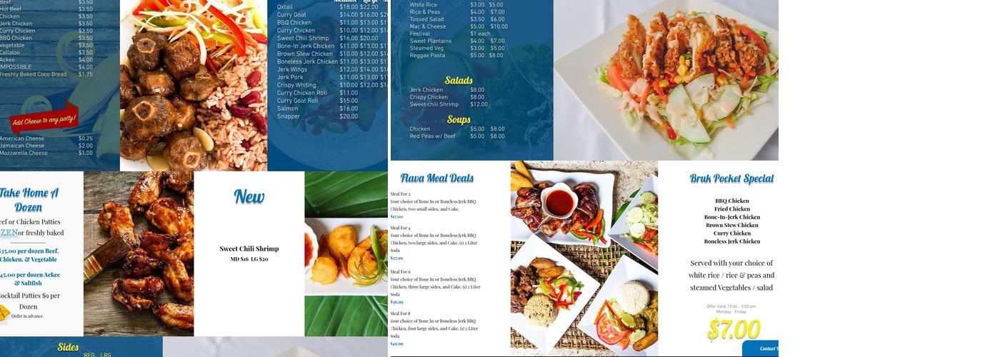 Jamaican Flavors Menu