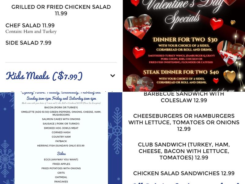 Tae's Soul Food Restaurant Menu