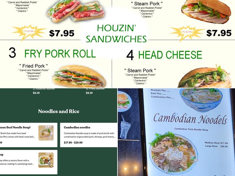 Houzin Sandwiches Menu