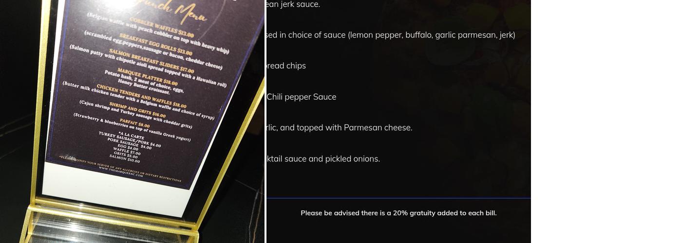 Marquee Charlotte Menu