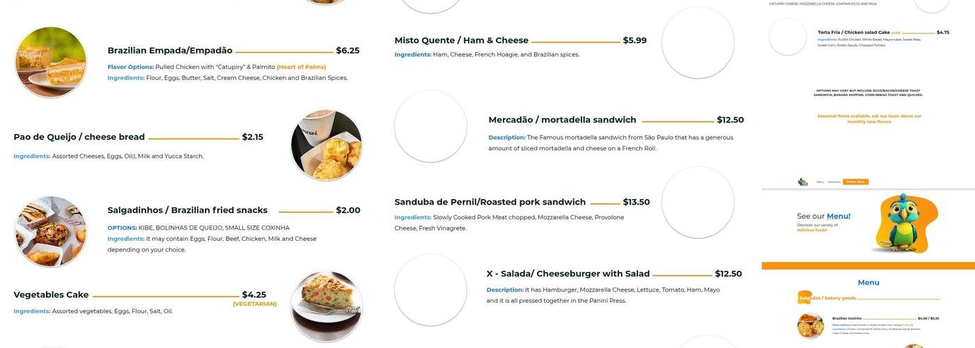 Little Brazil MN Market & Cafe Menu