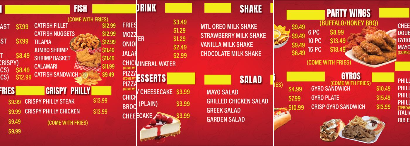 Mayo Grill Menu