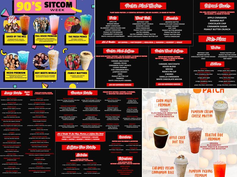 Champion Nutrition Menu