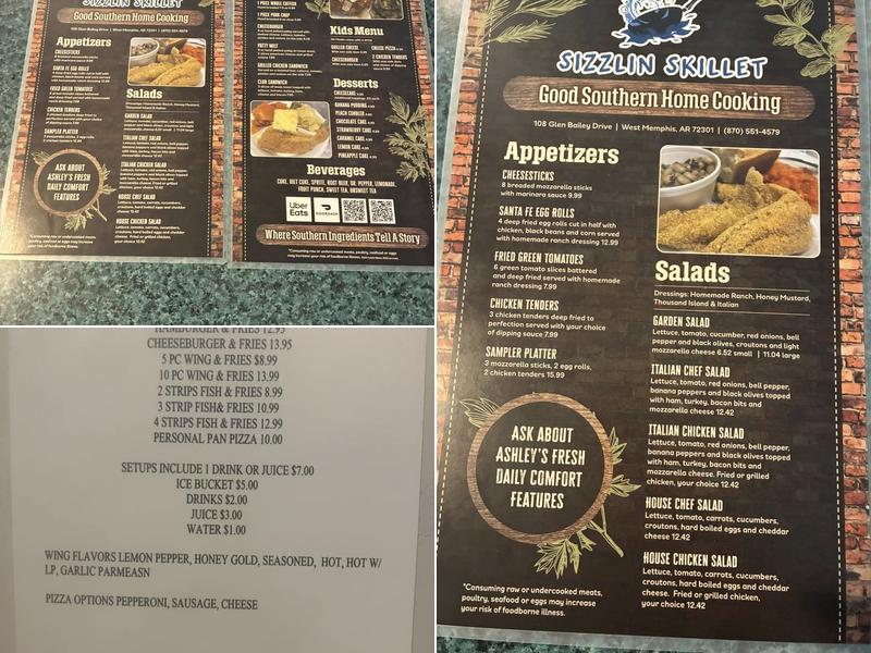 Sizzling Skillet Menu