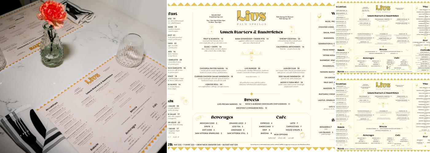 Livs Palm Springs Menu