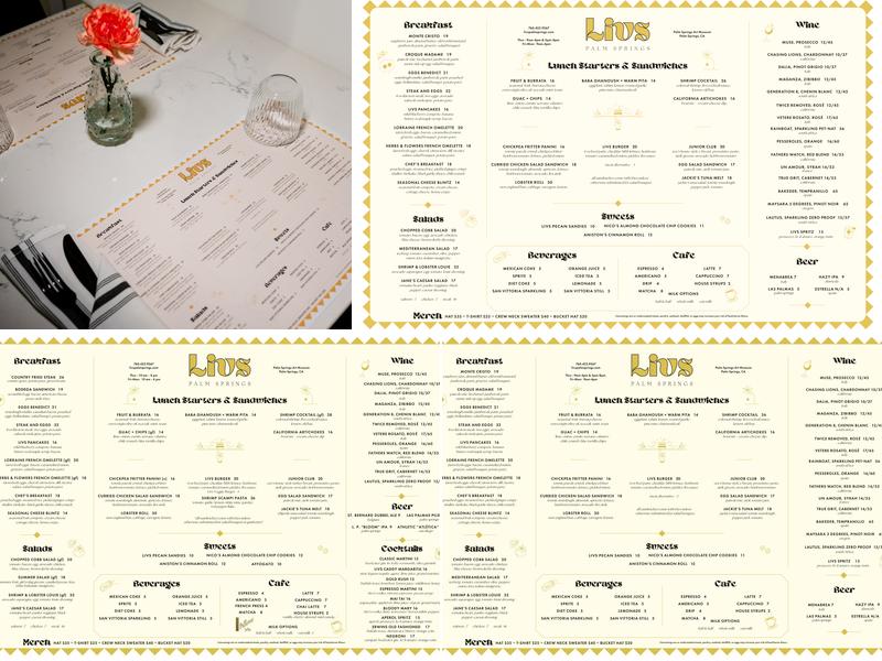 Livs Palm Springs Menu