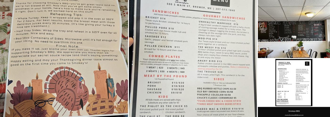Smokey's BBQ Menu
