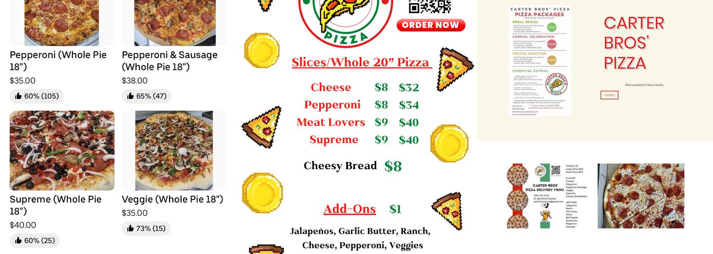Carter Bros’ Pizza Menu