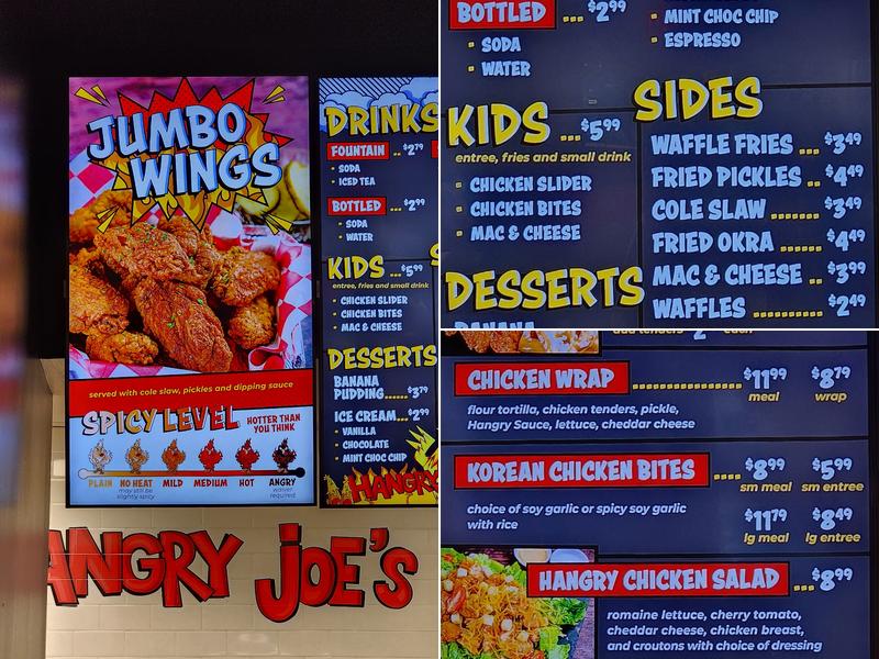 Hangry Joe's Hot Chicken & Wings Menu