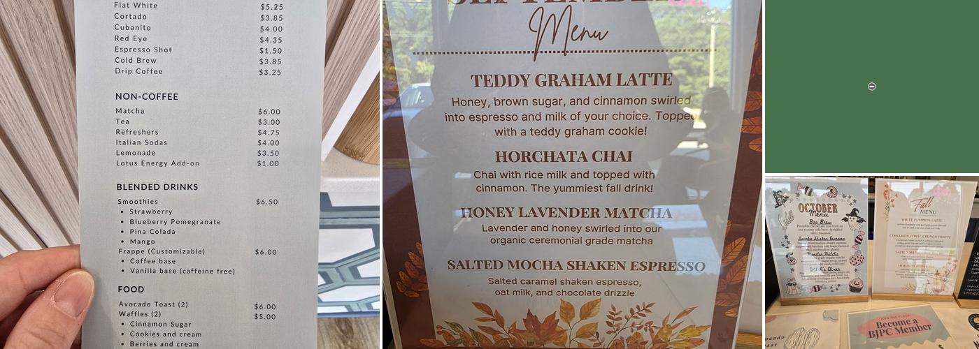 Blue Jay Play Cafe Menu