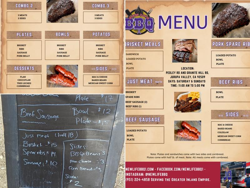 New Life BBQ Menu