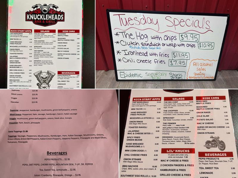 Knuckleheads Bar & Grill Menu
