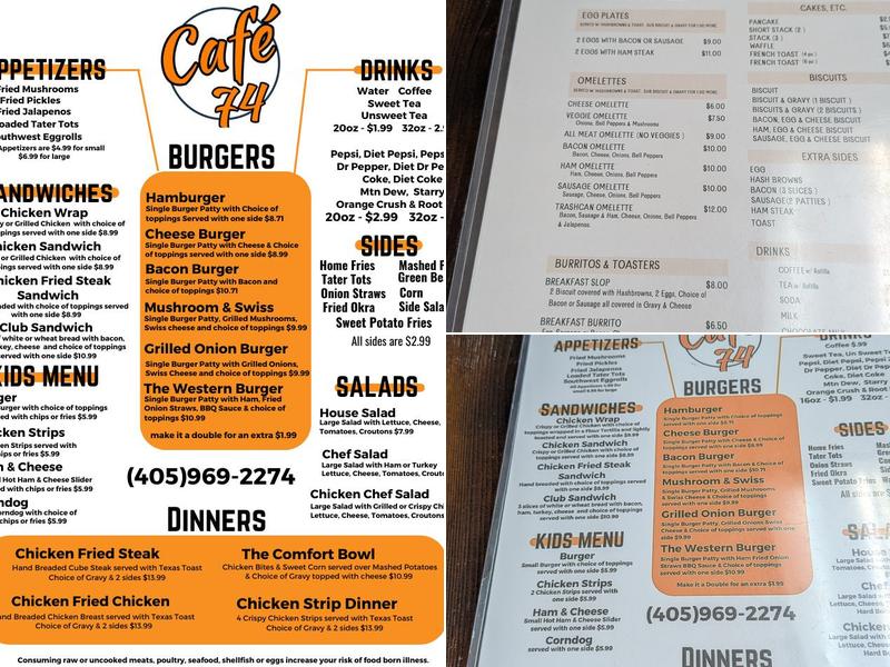 Café 74 Menu