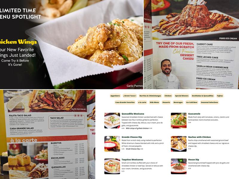 Casa Grande of Jackson Menu