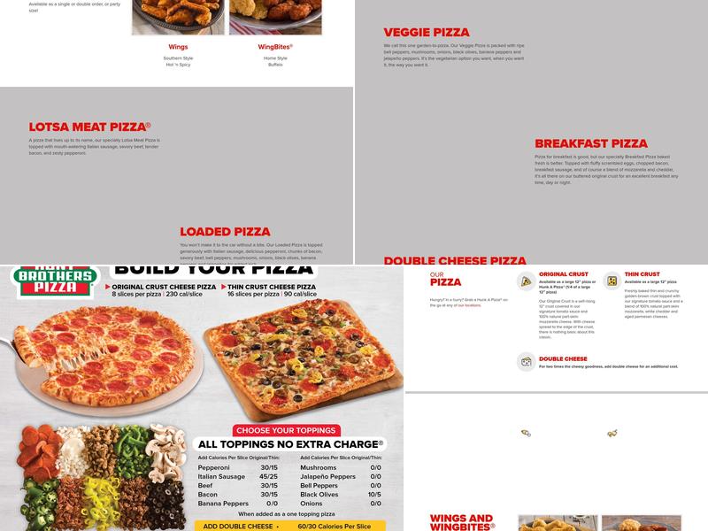 Hunt Brothers Pizza Menu