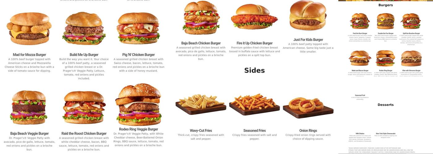 The Burger Den Menu