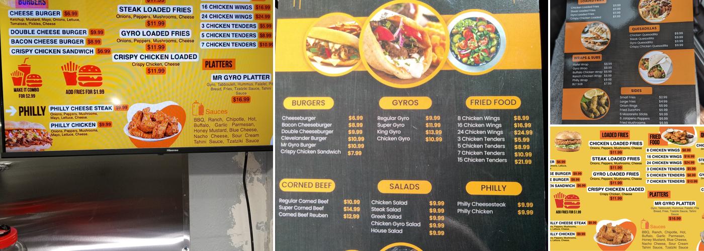 Mr Gyro & Grill Menu