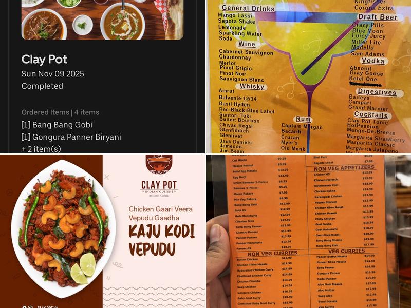 Clay Pot Menu
