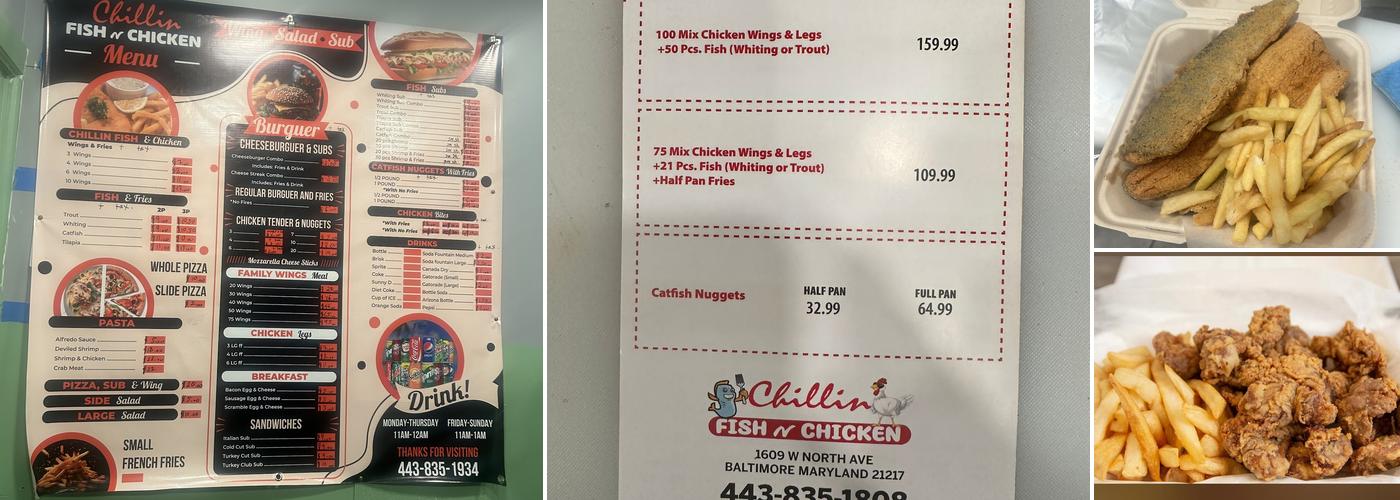 Chillin Fish & Chicken Menu