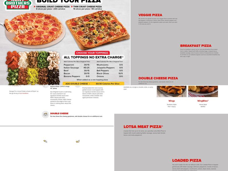 Hunt Brothers Pizza Menu