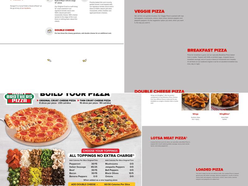 Hunt Brothers Pizza Menu