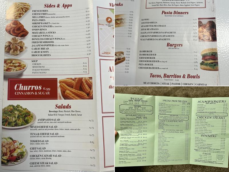 Alex Pizza and Subs Menu