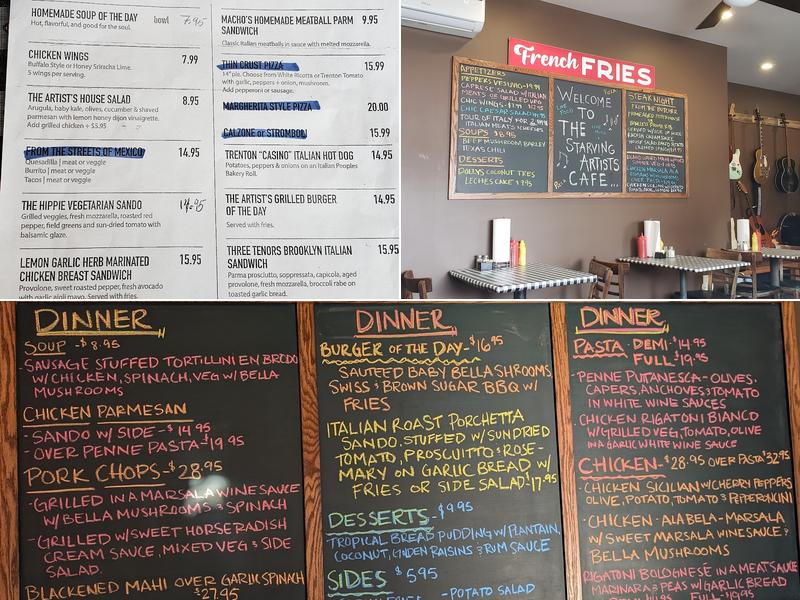 Starving Artist Cafe Menu