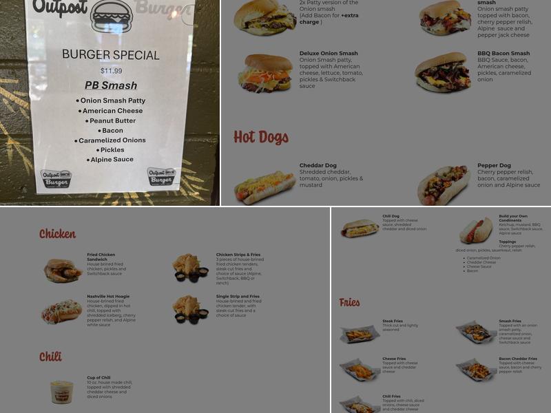 Outpost Burger Menu