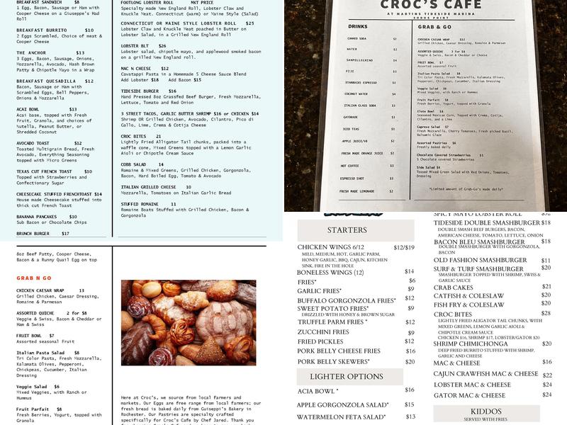 Tick-Toc Croc's Menu