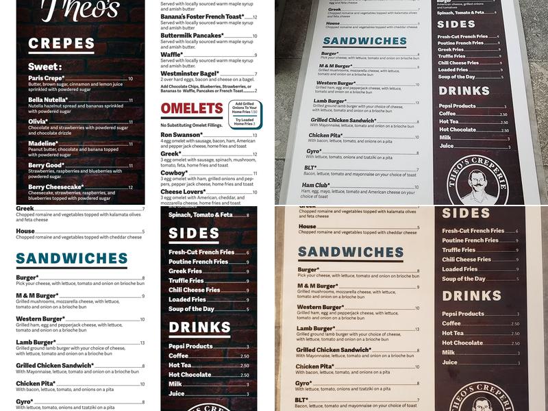 Theo’s Creperie Menu