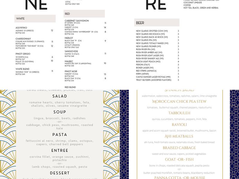 Nettie's Volta Menu