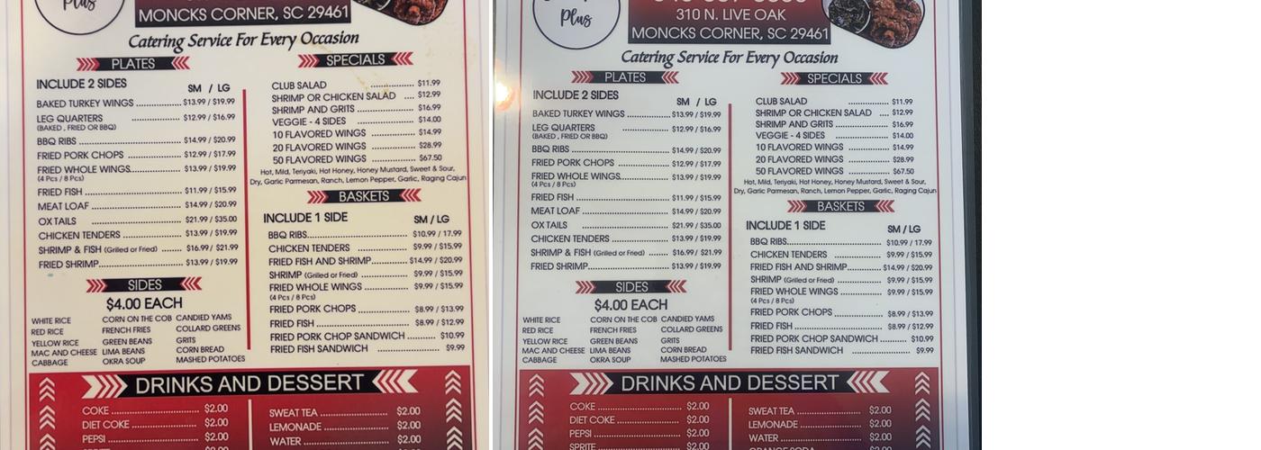 Soul Food Plus Menu