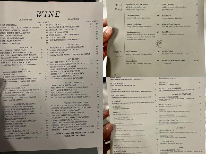 Gaskins on Emma Menu