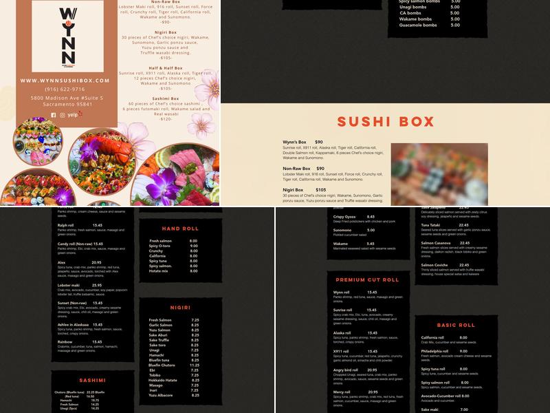 Wynn Sushi Box & Catering Menu