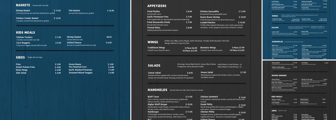 Rivers Edge Bar and Grill Menu