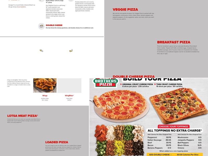 Hunt Brothers Pizza Menu