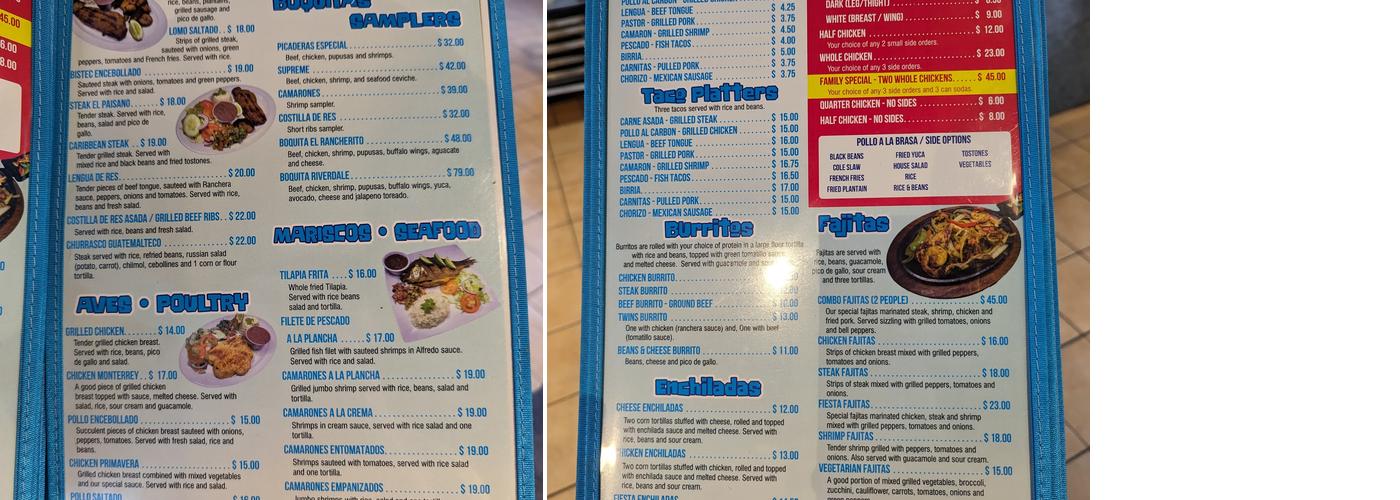 El Rancherito Restaurant Menu