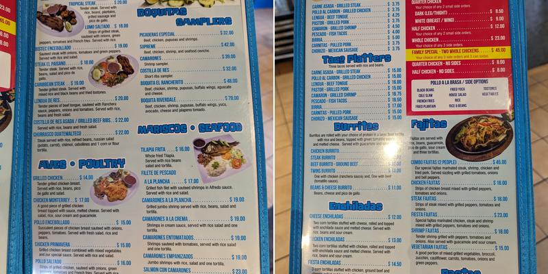 El Rancherito Restaurant Menu