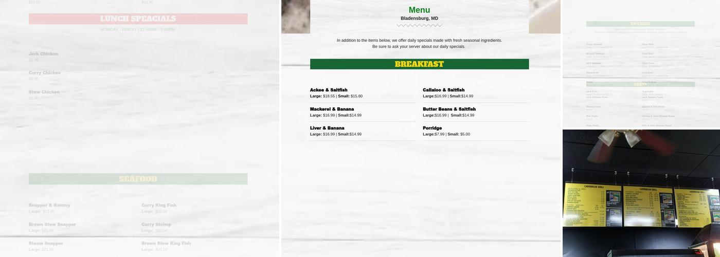 Caribbean Superior (District Heights, MD) Menu