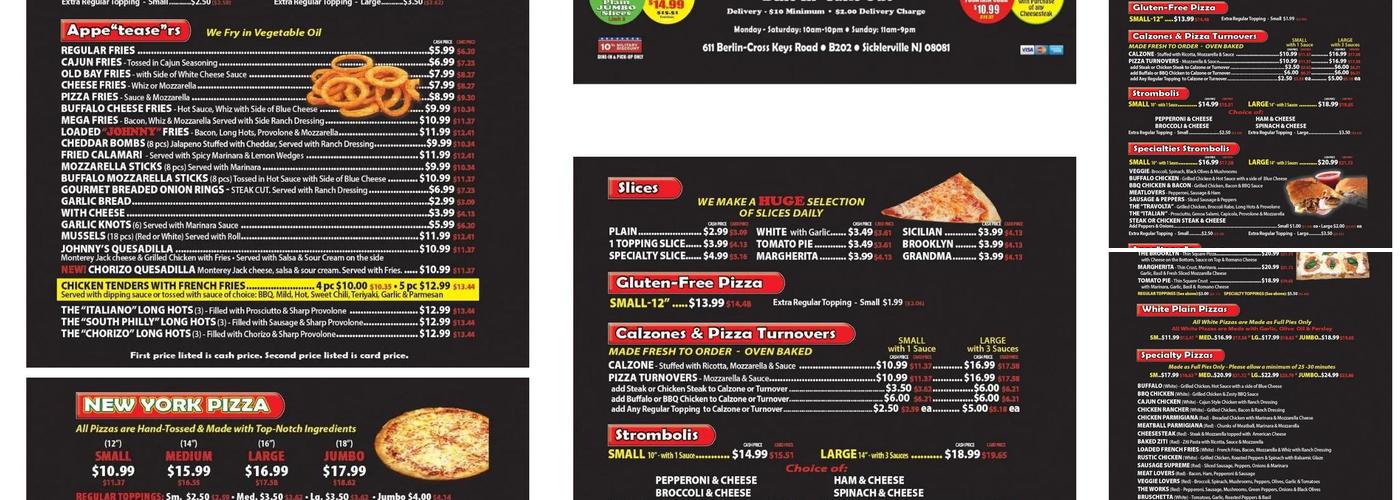 Johnny Longhots - Sicklerville, NJ Menu