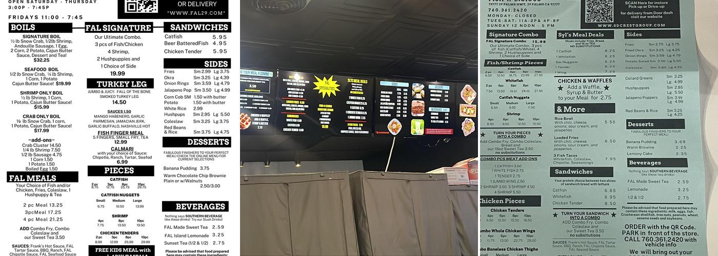 Fish-a-licious Menu
