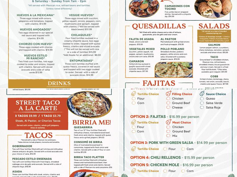 El Milagro Mexican Bar & Grill Menu