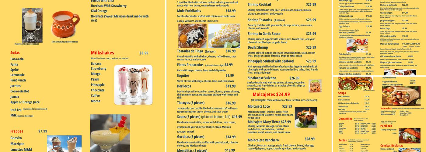 Taqueria el Molcajete Menu