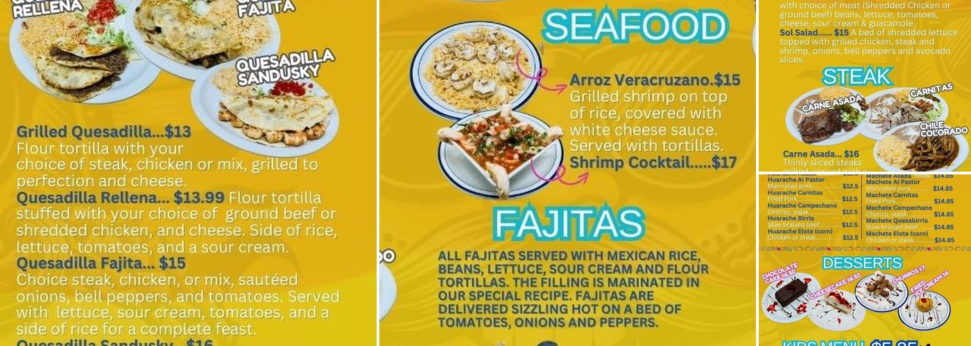 Sol Taquerias in Sandusky, OH Menu