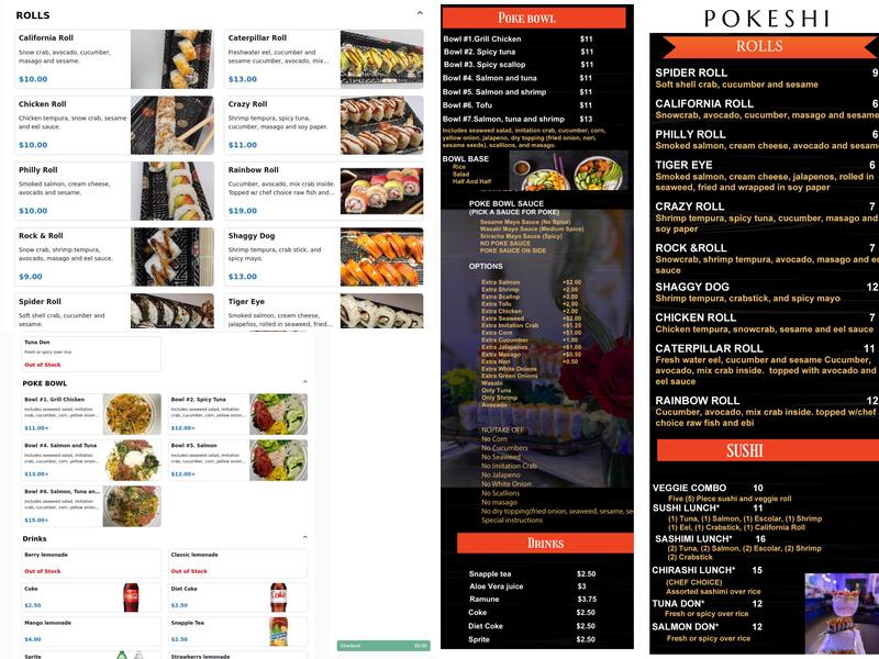 Pokeshi Menu