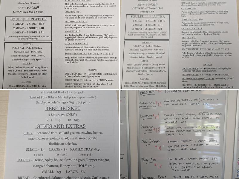 SoulFull Southern Kitchen Menu