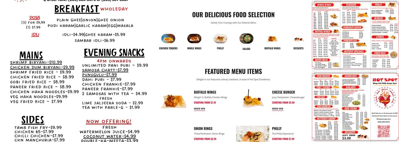 Hotspot Homewood Menu