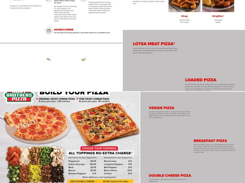 Hunt Brothers Pizza Menu