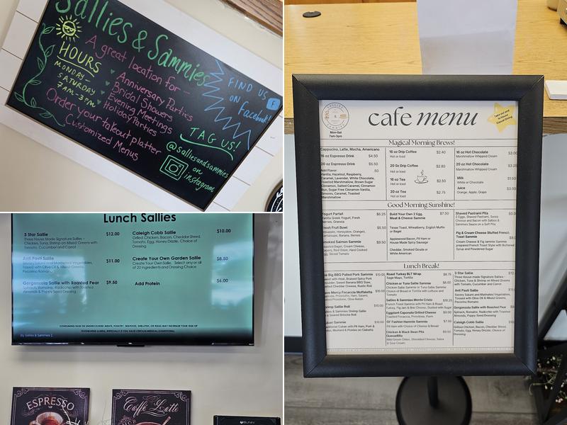 Sallies & Sammies Menu